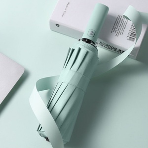 ร่มกันแดดอัตโนมัติ 12 ก้าน รุ่น Morandi พร้อมกาวสีดำ พับได้สามตอน ผ้าไนลอน 190T ขายส่ง - Product Image 3