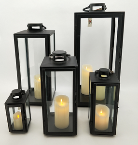 <span class=keywords><strong>Farol</strong></span> negro clásico, <span class=keywords><strong>farol</strong></span> <span class=keywords><strong>cuadrado</strong></span> de metal con cristal interior, <span class=keywords><strong>farol</strong></span> decorativo para exteriores, gran oferta - Product Image 2