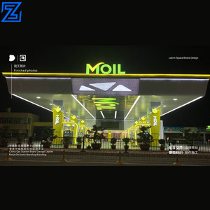 Toldo personalizado para gasolinera, estructura de acero y diseño de limón - Product Image 6