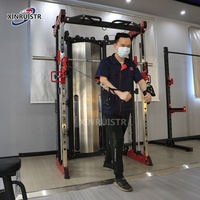 Xinrui XR1001A Équipement de fitness pour la maison, Appareil de musculation commercial en acier, Machine Smith 3D à mouvement par câble, Double poulie, Capacité de charge 160 kg