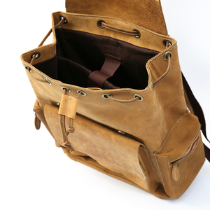 Genuine Leather Backpack Travel School University <b>Bag</b> with muli-pockets Durable for men and women - Product Image 2