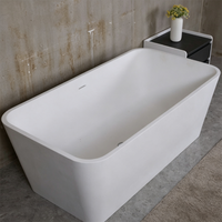 Baignoire autoportante rectangulaire en acrylique, grande capacité, idéale pour les hôtels