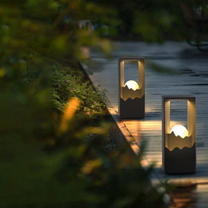 נירוסטה חדשה בסגנון סיני + pc חומר מדשאה שמש אורות ip65 מנורות גן עמיד למים - Product Image 4