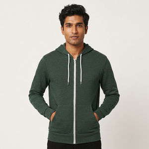 Sudadera con Capucha para Hombre, 100% Algodón, Forro Polar, Invierno, Personalizable, Secado Rápido, Transpirable, Estilo Vintage, FINER THREADS, Corte Regular, con Cremallera - Product Image 1