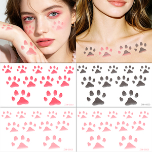 Adesivi per Tatuaggi Temporanei a Consegna Rapida, Sensibili alla Temperatura e Cambia Colore, Motivo Zampa di Gatto, Impermeabili - Product Image 2