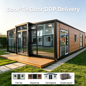 Villa conteneur extensible moderne et minimaliste de 40 pieds avec mur en verre panoramique et terrasse pour locations de vacances sur les îles grecques - Product Image 2