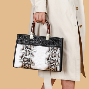 Nouveau Sac à Main <span class=keywords><strong>Femme</strong></span> en Cuir Façon Croco, Grand Sac Fourre-Tout à Bandoulière pour <span class=keywords><strong>Femme</strong></span>, Idéal pour le Quotidien - Product Image 4
