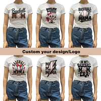 Y2K femmes Slim Fit Crop Top 95% coton 5% Spandex T-Shirt personnalisé sérigraphie LOGO bébé T-shirt pour les femmes