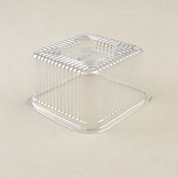 Barquettes carrées jetables transparentes en PET de qualité alimentaire, écologiques, pour gâteaux, biscuits, sushis, emballages recyclables et personnalisables