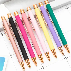 Promosi Rose Gold Ballpen Mewah Mengiklankan Bolpoin Kustom Rose Gold Pena dengan Logo Dicetak Laser Layar Cetak Bermerek