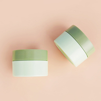 Pot cosmétique en PP vert de 120 ml, bicolore, vide, à large ouverture, avec couvercle à vis et revêtement intérieur, pour masque facial et gommage corporel