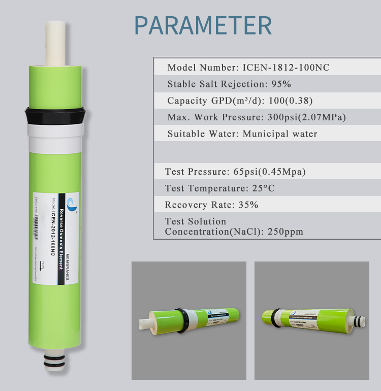 Детали фильтра для воды Qicen-Home, высокая скорость отклонения, Мембрана обратного осмоса, обратный осмос, 100 галлонов в день