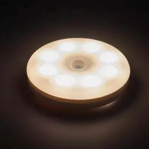 Lámpara de noche con Sensor de movimiento para el hogar, luz nocturna cálida/blanca para niños, cocina/armario, nueva