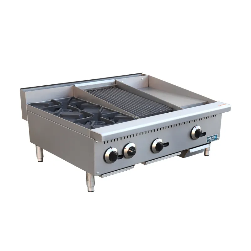 commercial gas range stove2 burner gas cooker with griddle gas stove with grill