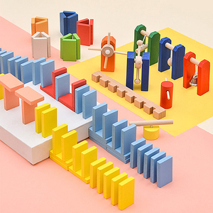 Juego de bloques de apilamiento de madera para niños, juguetes educativos de gran tamaño de órgano de dominó, otros coloridos, 2022 populares, venta al por mayor - Product Image 1