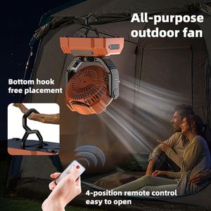 Battery Powered Desktop Camping 10000mAh Four-Speed Auto Shaking Portable Rechargeable <b>Fan</b> <b>with</b> Light Adjustment for Outdoor - Product Image 6