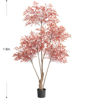 Arbre artificiel vert bionique à grande échelle simulé Nandina Pot de plantes d'intérieur Ornements de fleurs décoratives de luxe pour salon