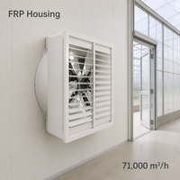 Ventilateur de ventilation en fibre de verre résistant à la corrosion, ventilateur FRP avec 6 pales en alliage et moteur BLDC pour bâtiments agricoles
