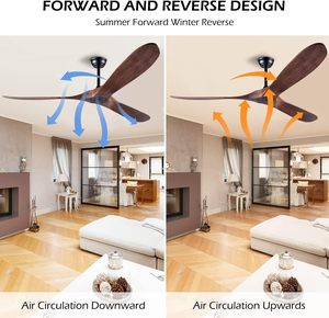 Quạt Trần ngoài trời 52 inch không có ánh sáng điều khiển từ xa, 3 lưỡi gỗ sao chép, động cơ DC tiết kiệm năng lượng - Product Image 5