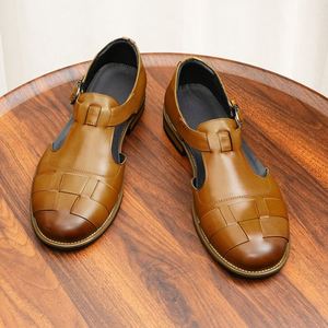 Nouvelles Chaussures Habillées Formelles pour Hommes - Oxfords à Lacets Carrés Respirantes Légères Semelle Extérieure en Caoutchouc Antidérapante Première Couche de Cuir de Vachette - Product Image 6