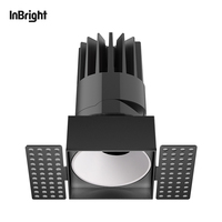 Spot réglable carré sans garniture d'hôtel résidentiel 8W 18W 25W étanche IP65 COB Dimmable LED projecteur encastré au plafond