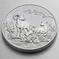 Maßgefertigte 1oz 'Jahr des Ziegen' Silberbeschichtete Zinklegierung Lunar Zodiac Geprägte Souvenir-Münze für Festivalsammlungen