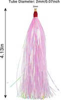 Leurre de pêche en Mylar de 4,1 pouces avec queue scintillante pour montages de fluke, pour la pêche en eau salée et la pêche à la mouche