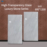 600x1200mm Hochtransparente Glasierte Porzellanfliesen Weißer Marmor Glänzende Wand- und Bodenfliesen Säurebeständig Modern für Halle Hotel Villa