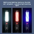 Lampe torche XINYIN T10 en alliage d'aluminium LED blanche longue portée avec charge TYPE-C, lumières latérales rouges et bleues, zoom d'urgence