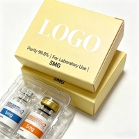Étiquettes en papier pour peptides, direct usine, transparentes en PET, découpées, 2ml 3ml 5ml 10ml, logo personnalisé RUO