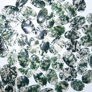 Oferta Especial: Par de Cristales Naturales de Ágata Musgosa Auténtica con Envoltura de Alambre para Joyería, Exhibición Decorativa, Disponible para la Venta - Product Image 2