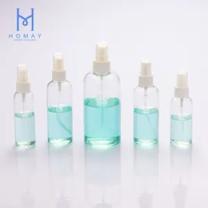 Vazio garrafa plástica transparente com spray, 30ml,50ml,60ml,85ml,100ml ,120ml,150ml ,250ml,500ml