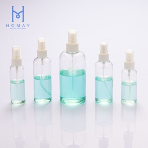 Vazio garrafa plástica transparente com spray, 30ml,50ml,60ml,85ml,100ml ,120ml,150ml ,250ml,500ml