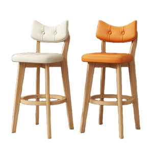 Modernos y Elegantes Taburetes de Bar Tapizados con Patas de Madera para el Hogar, Pub, Cocina, Barra, Cafetería, Bistro, Comedor - Product Image 3