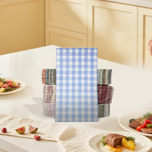 Serviettes jetables à motif bleu vichy pour la décoration de table de <span class=keywords><strong>mariage</strong></span> champêtre - Product Image 3