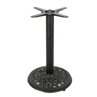 Base de table en fonte creuse en forme de X personnalisable D450xH720mm, finition noire en poudre, pour table de restaurant commercial