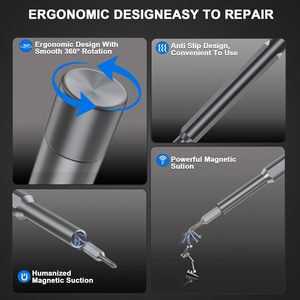 Kit de tournevis magnétique portable 63-en-1 personnalisable pour réparation DIY avec poignée en acier, support OEM - Product Image 3