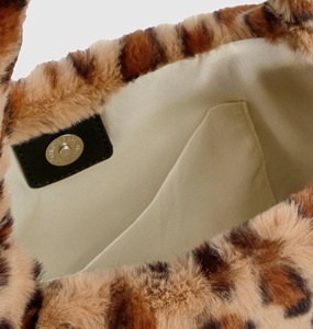 Sac à bandoulière en peluche moelleuse pour femme, sac fourre-tout sous le bras en fausse fourrure motif léopard - Product Image 3
