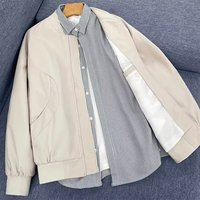 Blouson Bomber Tendance Marque Workwear Cool Décontracté Ample Version Coréenne pour Homme Veste Moto en Mélange Polyester/Coton Motif Cœur