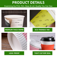 Couvercle de tasse à café biodégradable personnalisé imprimé APP, en carton ondulé, compostable, pour muffins, gâteaux, cadeaux, boissons chaudes et froides