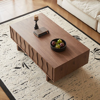 Table basse carrée en bois massif de style nordique du milieu du siècle, style campagnard américain, style rétro industriel pour salon