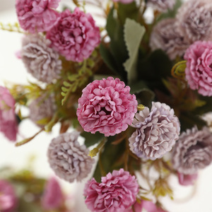 Ramo de Claveles Artificiales, Flores de Seda Blancas, Decoración para el Hogar, Decoración para Bodas, 5 Ramas, Han Shuang - Product Image 4