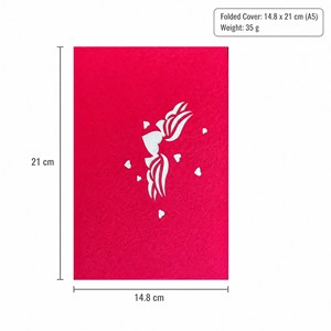 Carte de vœux pop-up en forme de cœur rouge 3D, faite à la main, en papier Kirigami Origami, pour la Saint-Valentin, les mariages, les invitations, les cartes cadeaux - Product Image 3