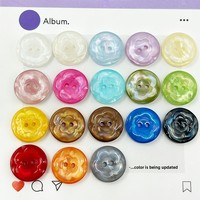 Kancing Akrilik Bentuk Bunga 2 Lubang Mutiara Multi-Warna untuk Pakaian, Kemeja, Kerajinan Jahit, Pernikahan, Dekorasi Rumah, Custom