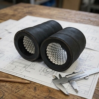 Tuyau en caoutchouc doublé de céramique, renforcé de cordes, flexible, résistant à l'usure, pour le transport de boues dans l'exploitation minière et la cimentation (échantillon)