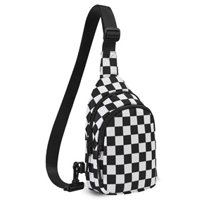 Wholesale Trendy Checkered Nylon <b>Crossbody</b> <b>Bag</b> for Women Lightweight Durable <b>Travel</b> Cycling Chest Sling <b>Bag</b> - Product Image 2