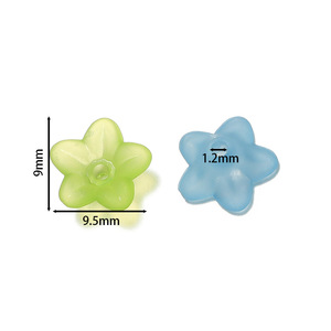Acrylic Flower <b>Beads</b> 9x9.5mm Frosted Loose <b>Beads</b> For Jewelry Making DIY Craft Material - Product Image 2