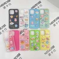 Étui de téléphone DIY 2 en 1 pour filles avec de jolis personnages de dessins animés en 3D-Matériau TPU + PC, pour iPhone 15 et Samsung S Series