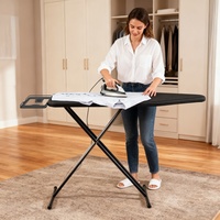 Support de plancher en métal réglable en hauteur, support de repassage multifonctionnel pliable à trois niveaux pour coton