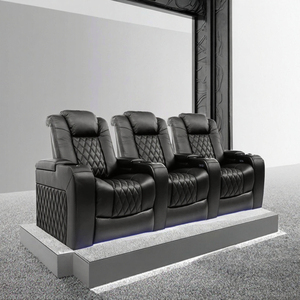 Fauteuil inclinable électrique haut de gamme en cuir véritable pour cinéma maison VIP, personnalisable, mobilier de cinéma privé - Product Image 3